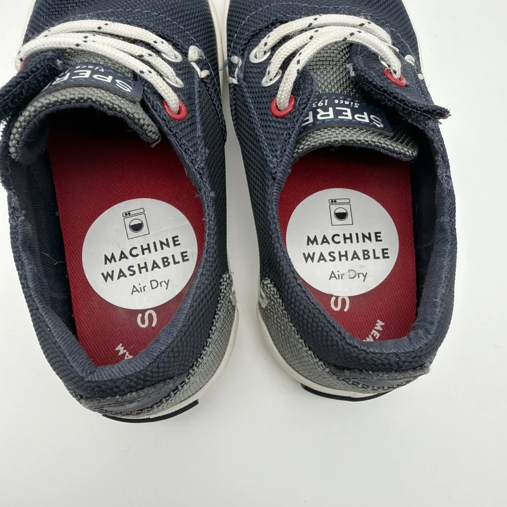 Sperry Toddler Nautical Navy Blue Sneakers Size 8.5 Slip Ons